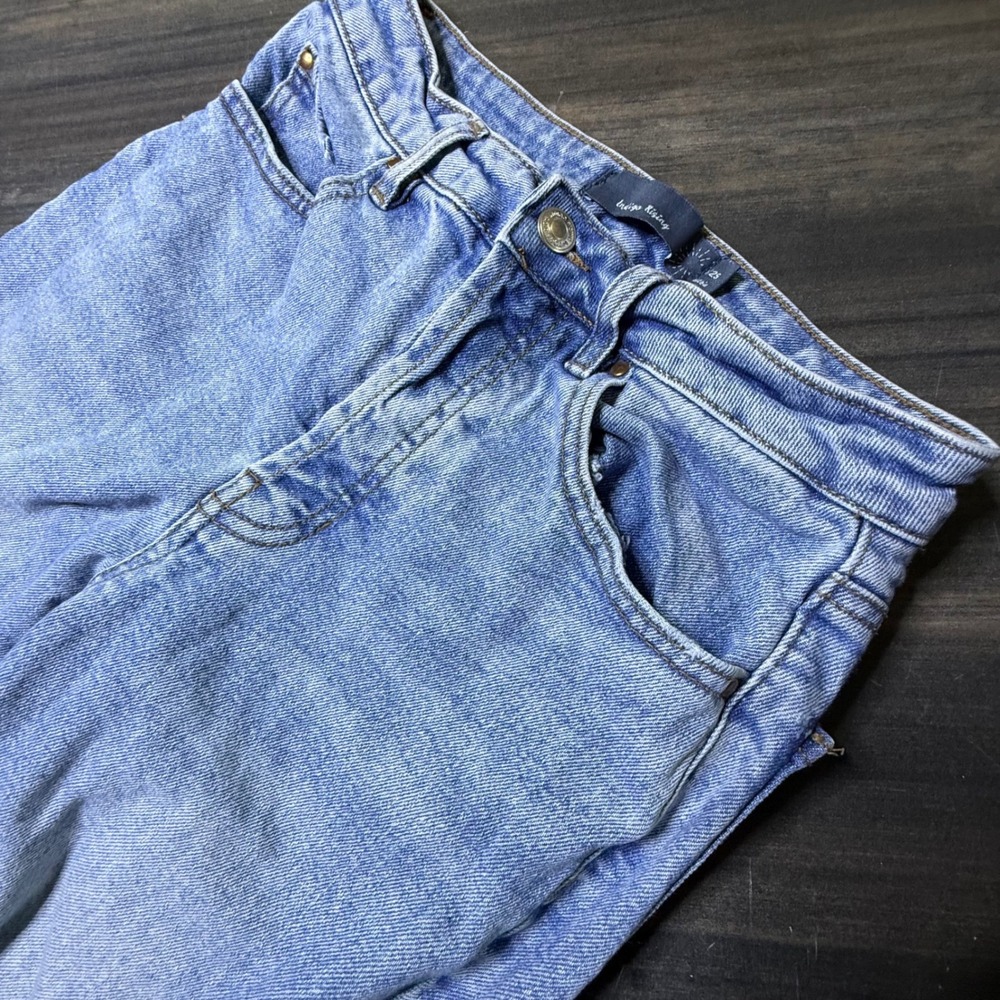 Indigo Rising Light Wash Denim Jeans Distressed Hem Grunge‎ Style Size 1/25 - Picture 3 of 5